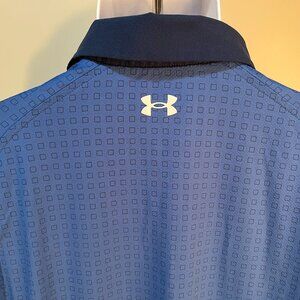 Under Armour Men's blue on blue Iso-Chill s/s polo shirt XL EUC
